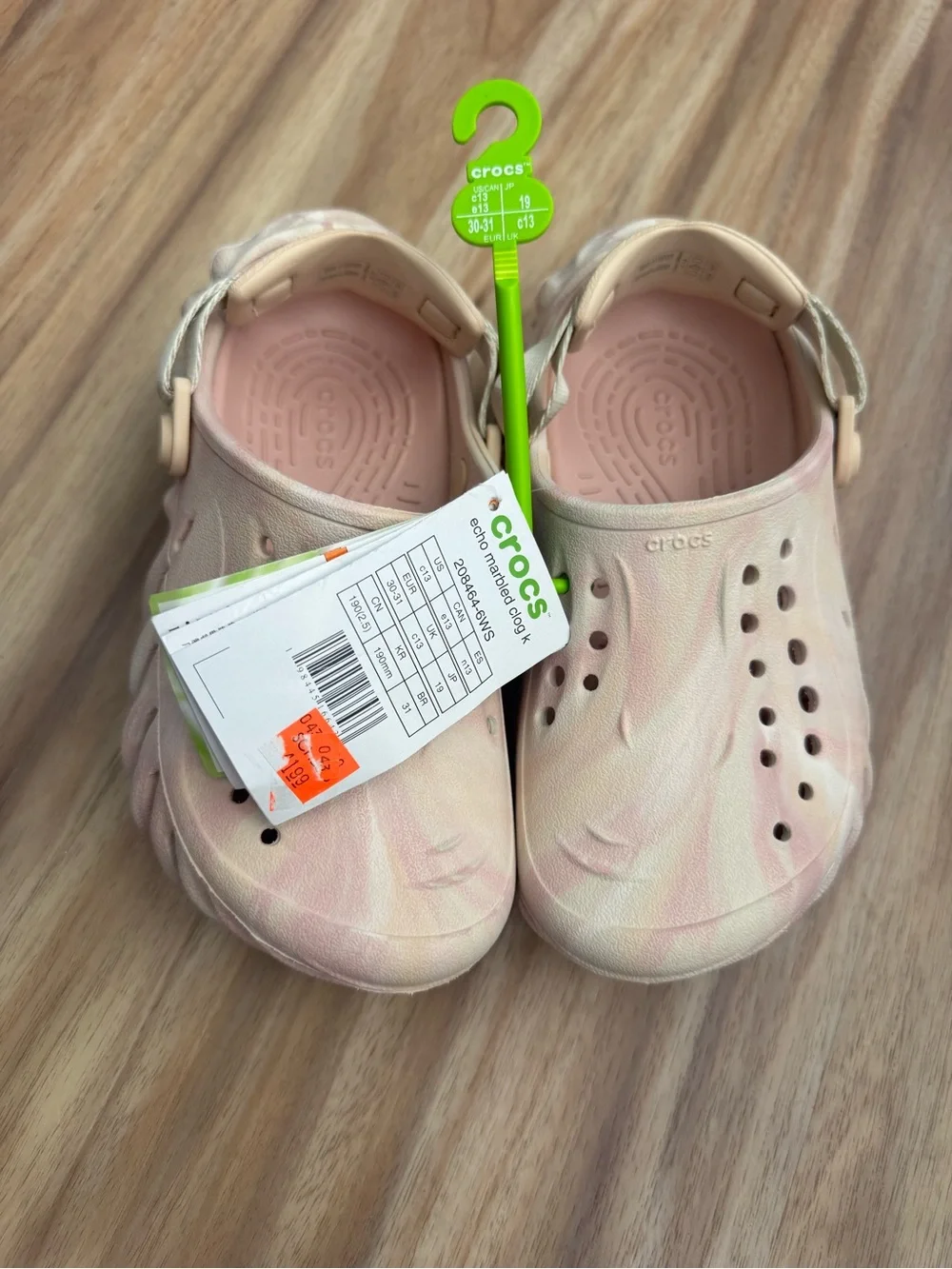 Crocs Kids Echo Clog Pink Marble C13 NWT